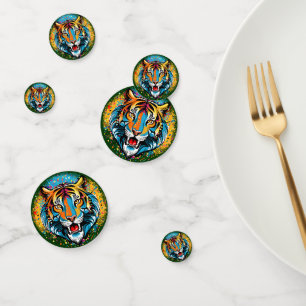 Confettis Tiger Tiger Tête arc-en-ciel teintures