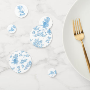 Confettis Toile bleue et blanche de Jouy Baby shower