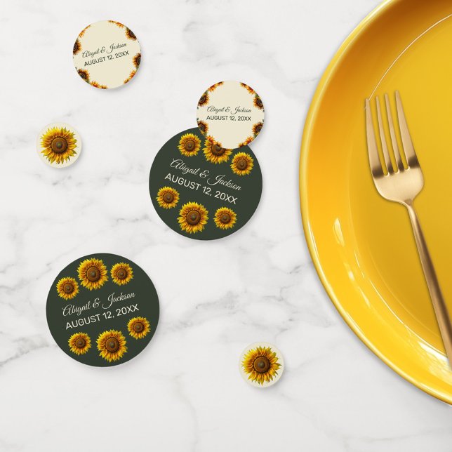 Confettis Tournesol Mariage Forêt Vert Russe (Créateur téléchargé)