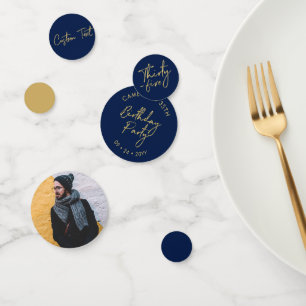 Confettis Trente-Cinq Gold & Navy Blue 35th Birthday Party