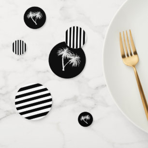 Confettis Tropical Black & White Palm Trees Party