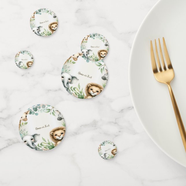 Confettis Tropical Jungle Safari Animaux Green Feuilles Part (Groupe)