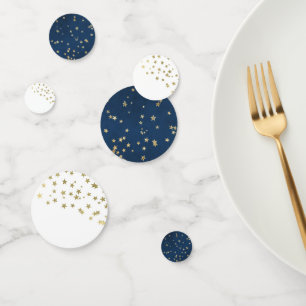Confettis Twinkle Little Stars Gold Blue Blanc Baby Shower