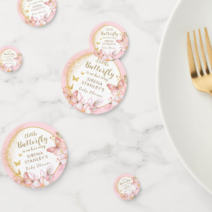 Confettis Un Petit Papillon I Rose Floral Girl Baby shower