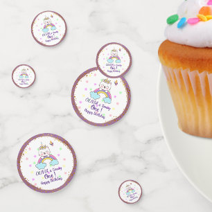Confettis Unicorn Chat Rainbow Golden Purple 1er anniversair