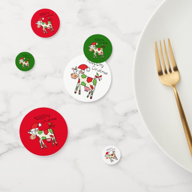 Confettis Vache Drôle Caricature Noël (Groupe)