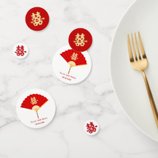 Confettis Ventilateur chinois et double bonheur | Mariage ch