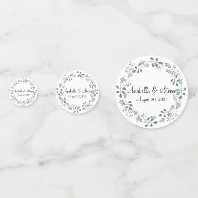 Confettis Verdure mariage Foliage Feuille Wreath Botanique (Derrière)