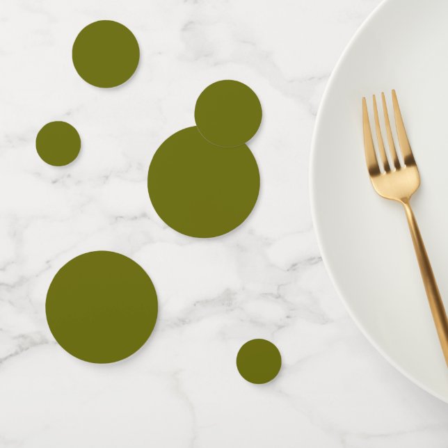Confettis Vert olive de couleur solide (Groupe)