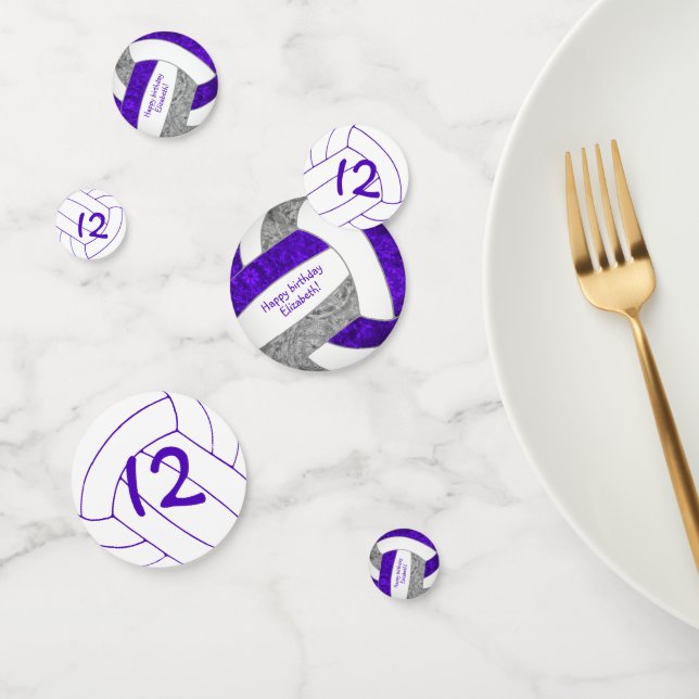 Confettis violet gris filles volleyball anniversaire sur mes (Groupe)