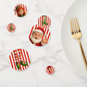 Confettis Visages et jambes d'elfe amusants   Noël au Pôle N