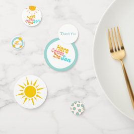 Confettis Voici le baby shower rétro Son