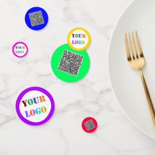 Confettis Votre code QR et votre logo d'entreprise - Exemple