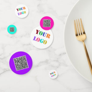 Confettis Votre logo d'entreprise et votre code QR Modèle Co