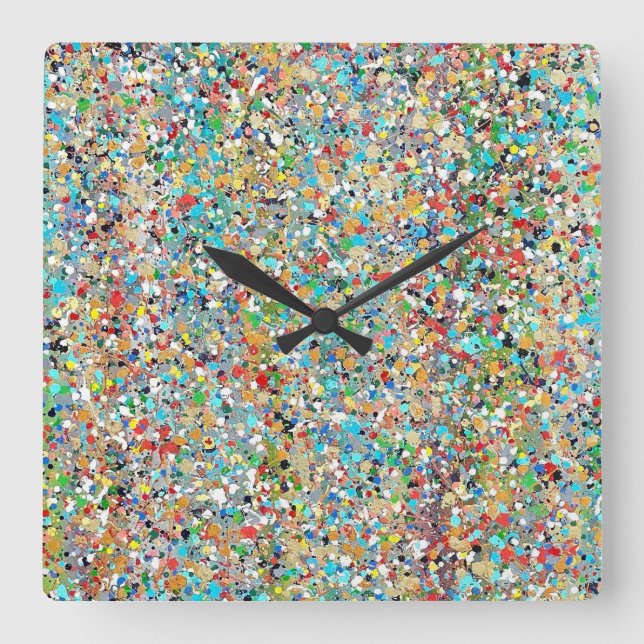 Confettis Wall-Uhr Quadratische Wanduhr (Vorderseite)