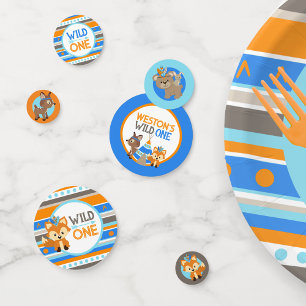 Confettis Wild One Blue Woodland première décoration d'anniv
