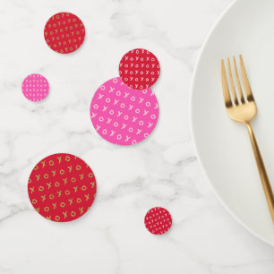 Confettis X & O'S XO'S Valentine Party Red Pink Gold