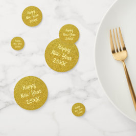Confettis Yellow Happy New Year
