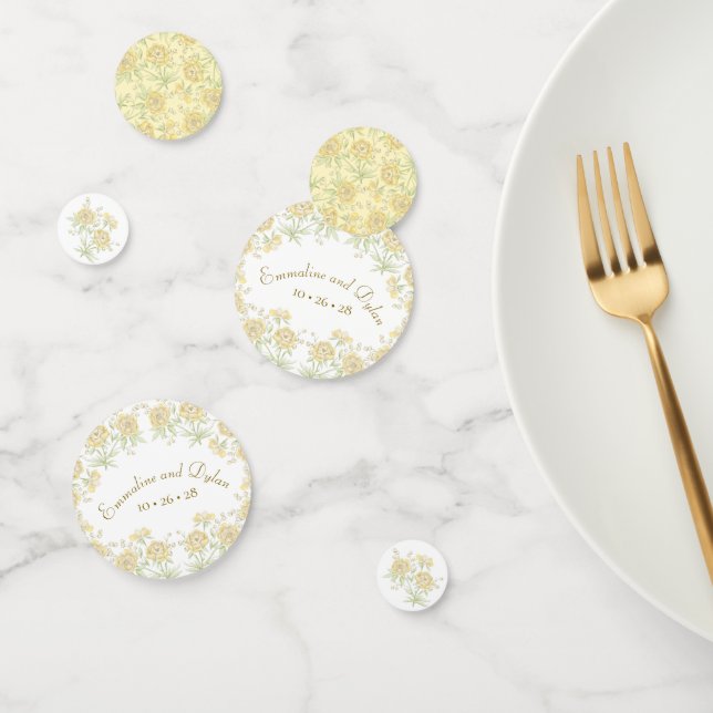 Confettis Yellow Rose Wedding (Groupe)