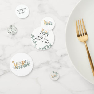 Confettis Zoo Animaux Baby shower Eléphant Lion Rhino
