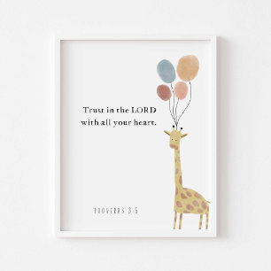 Confiance dans la girafe du seigneur avec affiche