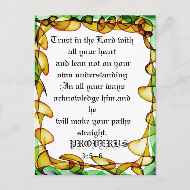 Confiance dans le seigneur Abstraite carte postale (Devant)
