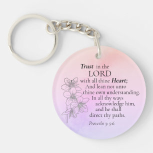 Confiance dans le Seigneur Bible Verse Floral Aqua