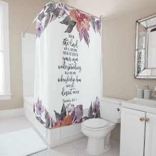 Confiance dans le Seigneur rideau de douche floral