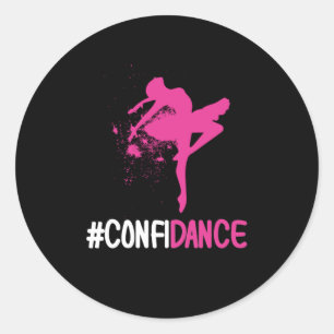 Confidance - Niedliches Tanz- und Tanzgeschenk fü Runder Aufkleber