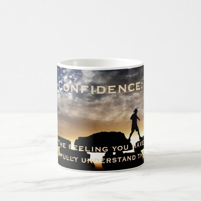 Confidence Original Wandern Foto Funny Coffee Tass Kaffeetasse (Mittel)