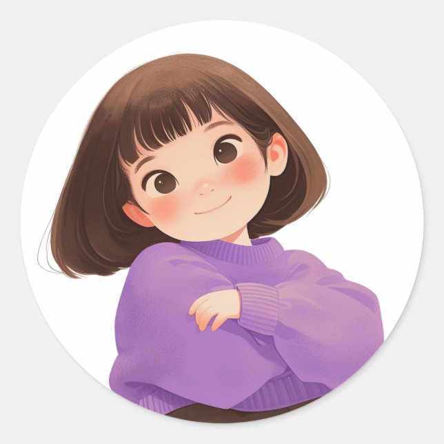 Confident Girl Niedlich Stickers (Vorderseite)