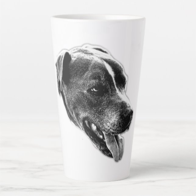 Confident Smile Pitbull Mix Portrait Tasse (Vorderseite)