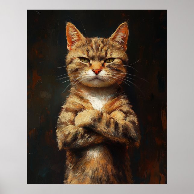 Confident Tabby Cat With Attitude Poster (Vorne)