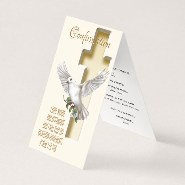 Confirmation du baptême croisé de colombe Ordre de (Front)