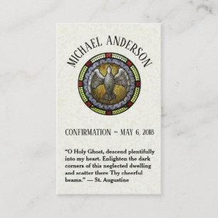 Confirmation du sacrement Verre tendu Cartes saint