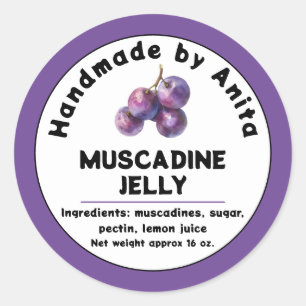 Confiture Muscadine moderne ou Étiquette Jelly Can