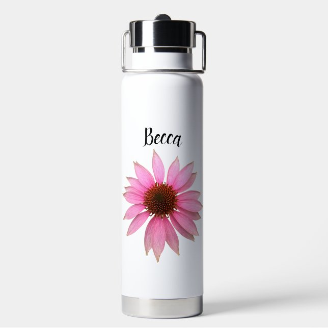 Confleur violet clair Bouteille d'eau personnalisé (Arrière)