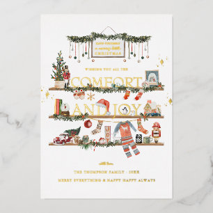 Confort et joie   Carte de vacances de Noël