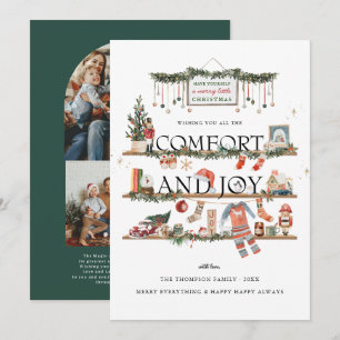 Confort et joie   Carte de vacances de Noël