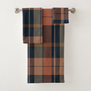 Confort moderne en orange et noir : Serviette de b