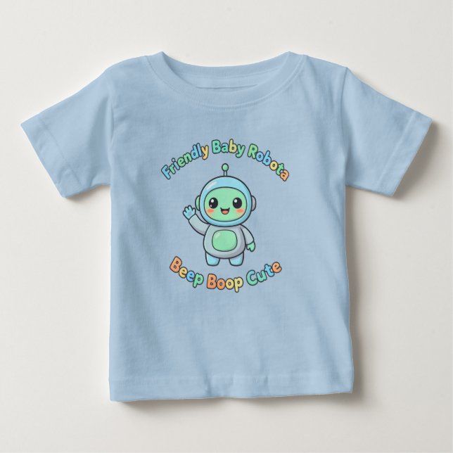 Confortable Cotton Robot Baby T-shirt (Vorderseite)
