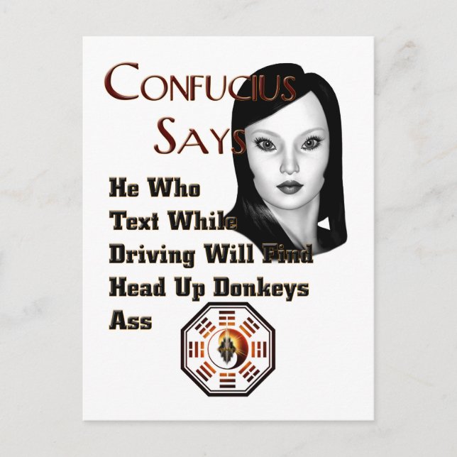 Confucius sagt postkarte (Vorderseite)