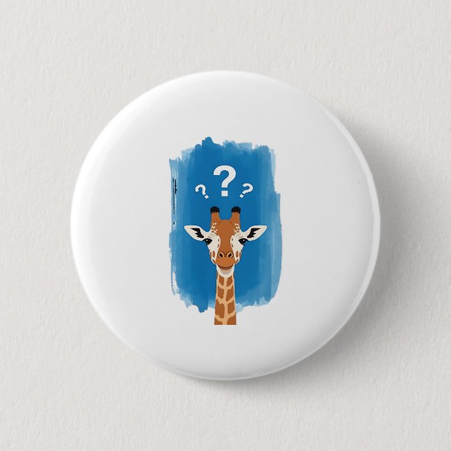 Confused Giraffe Classic T-Shirt Button (Vorderseite)