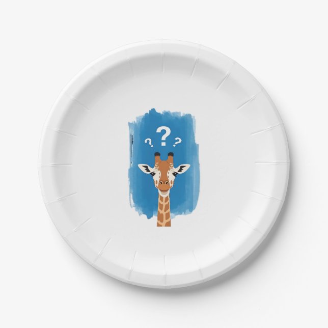 Confused Giraffe Classic T-Shirt Pappteller (Vorderseite)