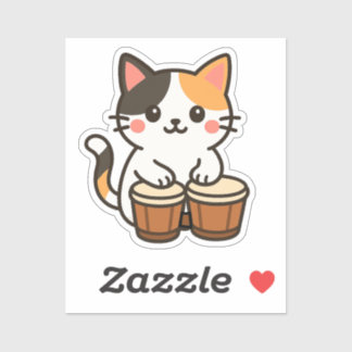 Conga Calico Cat Percussion Beat Aufkleber