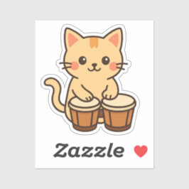 Conga Cat Percussion Beat Aufkleber