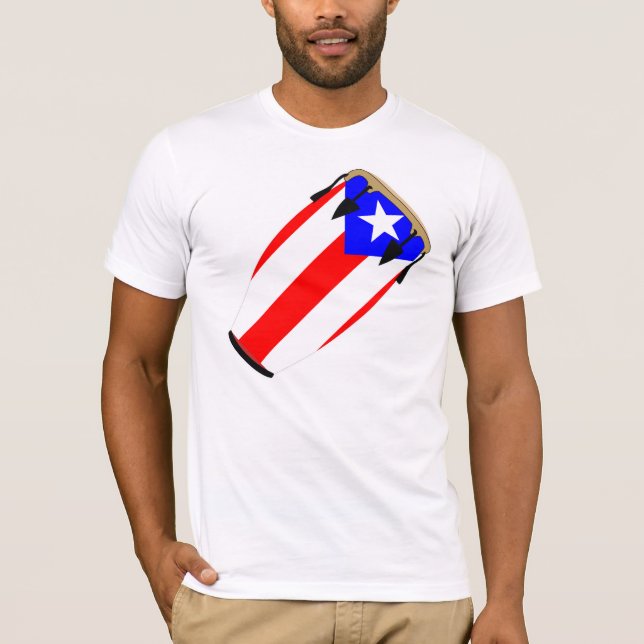 Conga-Flagge Puerto Rico T-Shirt (Vorderseite)