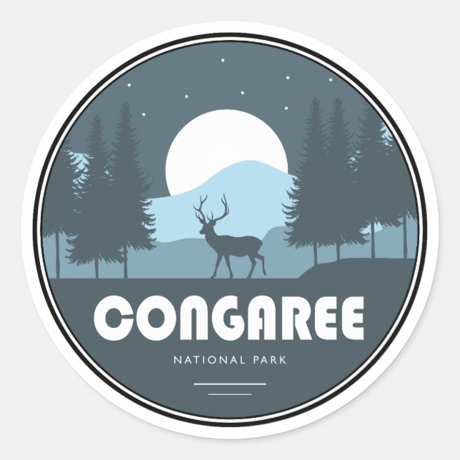 Congaree National Park Deer Runder Aufkleber (Vorderseite)