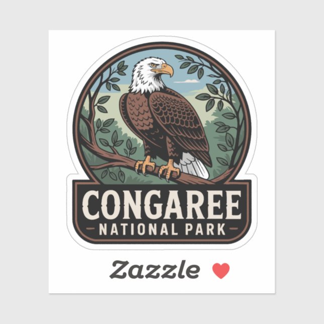 Congaree National Park Eagle Emblem Aufkleber (Blatt)