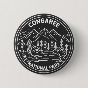 Congaree National Park South Carolina Monoline Button